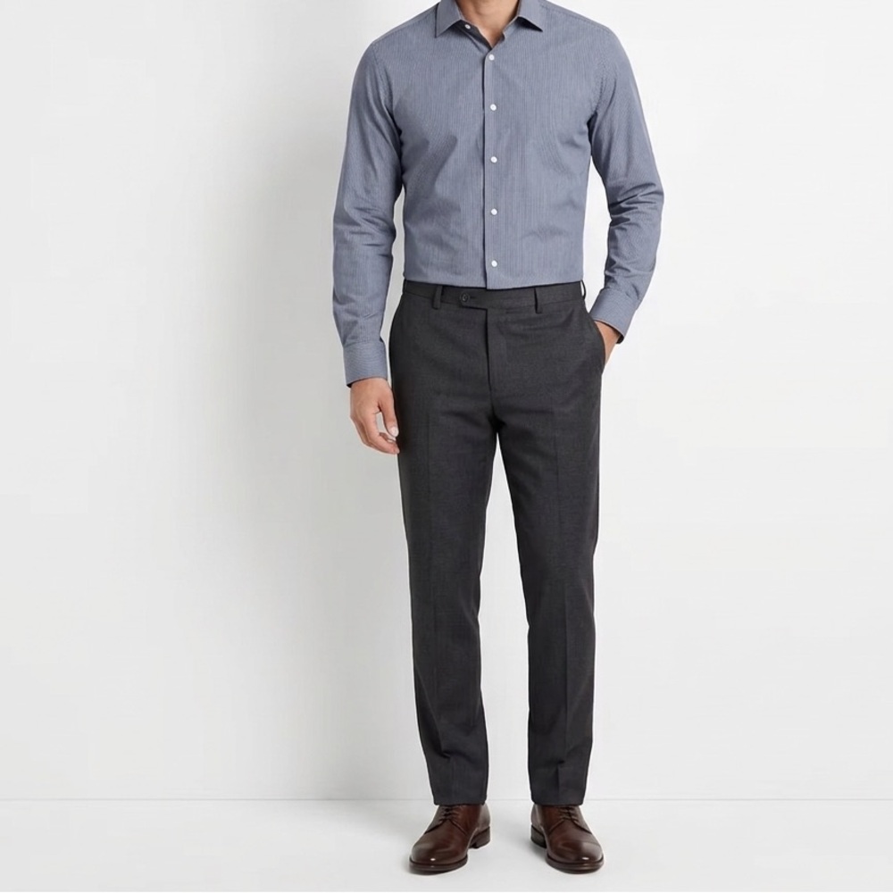Tommy Hilfiger Men's Blue Button-Down Dress Shirt